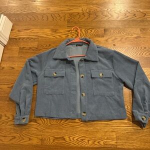 SHEIN Slate Blue Corduroy Jacket